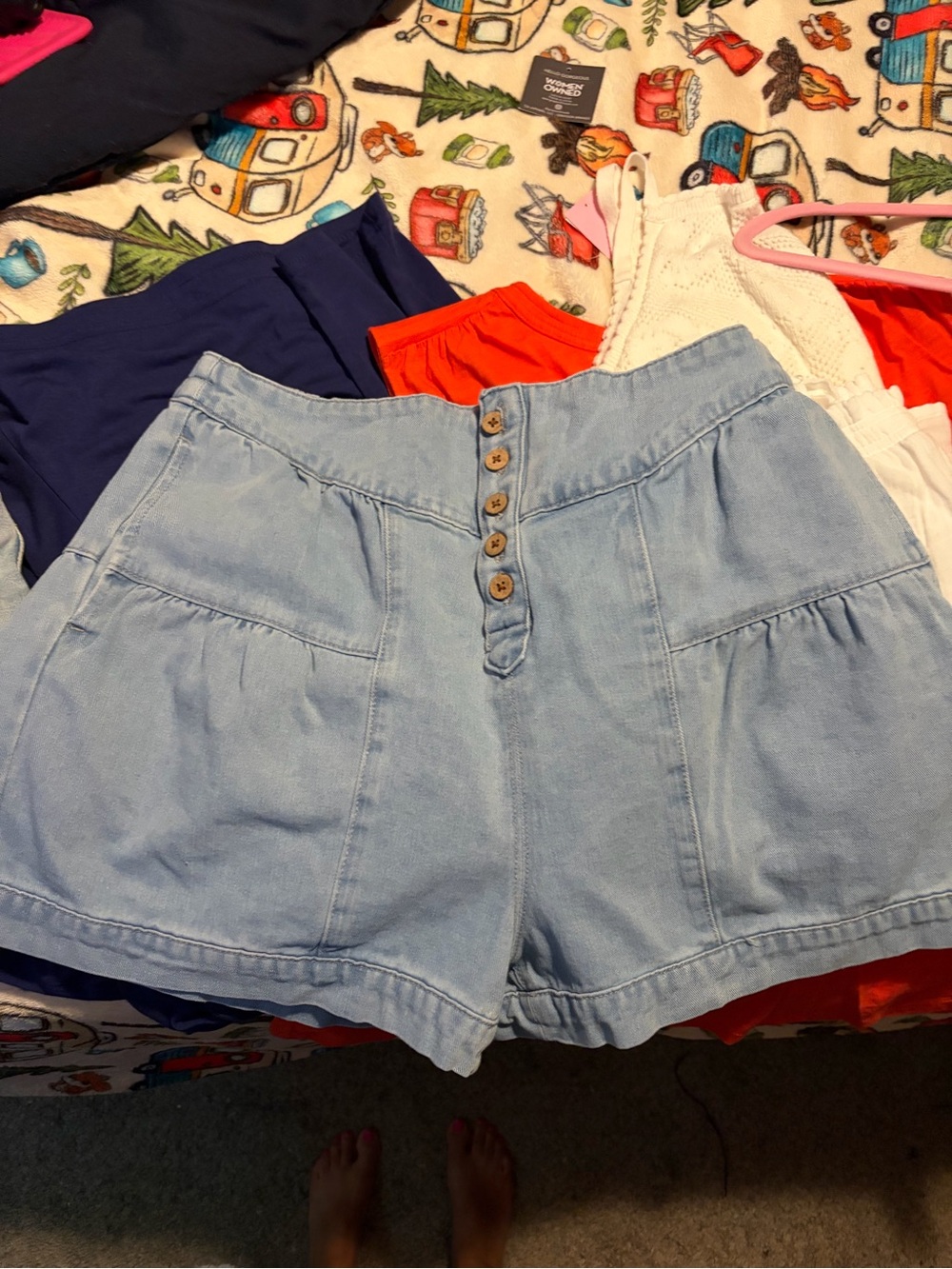 Amazon Light Blue Button-Front Women's Jean Shorts
